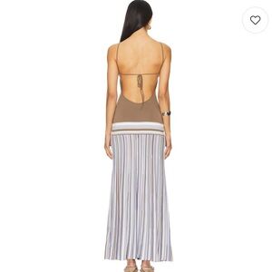 FAITHFUL THE BRAND Citara Maxi Dress in Pale Blue Stripe NWT